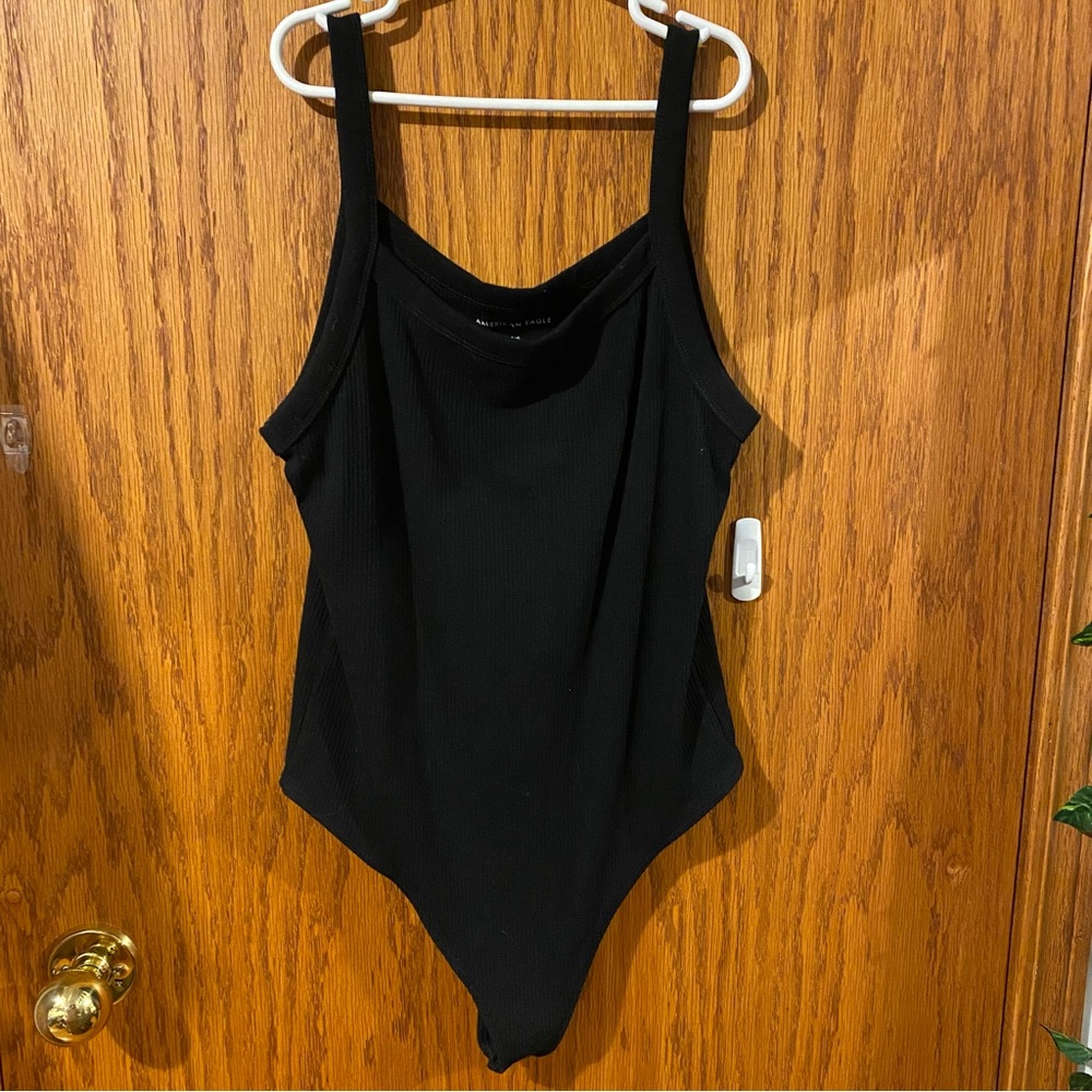 Black Ribbed Bodysuit